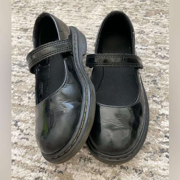Dr. Doc Martens Maccy Mary Jane Black Patent Strap Shoes Girls Size 2 - Picture 6 of 9